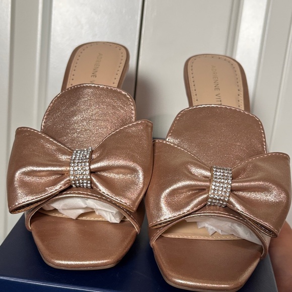 Adrienne Vittadini Shoes - Adrienne Vittadini Women's Metallic Bow Mules